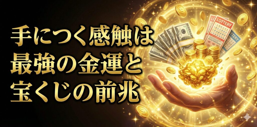 夢占いで手が黄金に輝くイメージ。排泄物が手につくことが金運や宝くじ当選の前兆であることを象徴